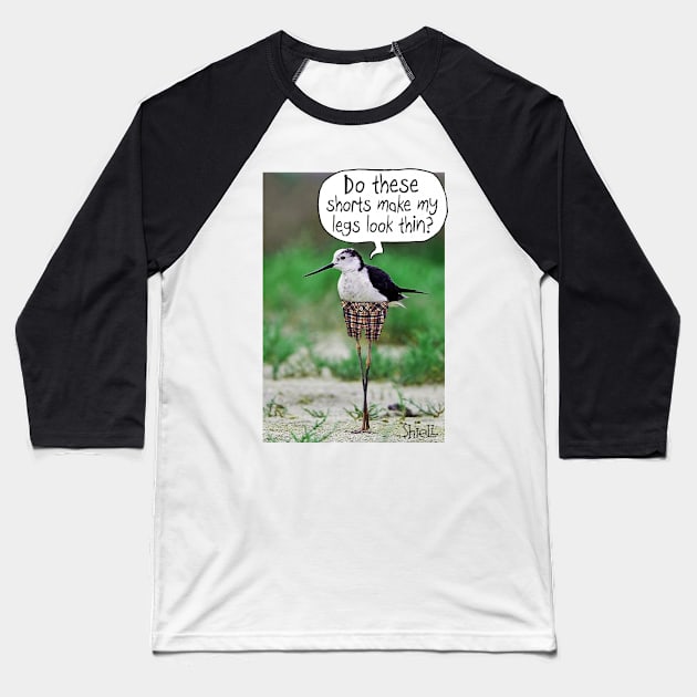 Bird Shorts Baseball T-Shirt by macccc8